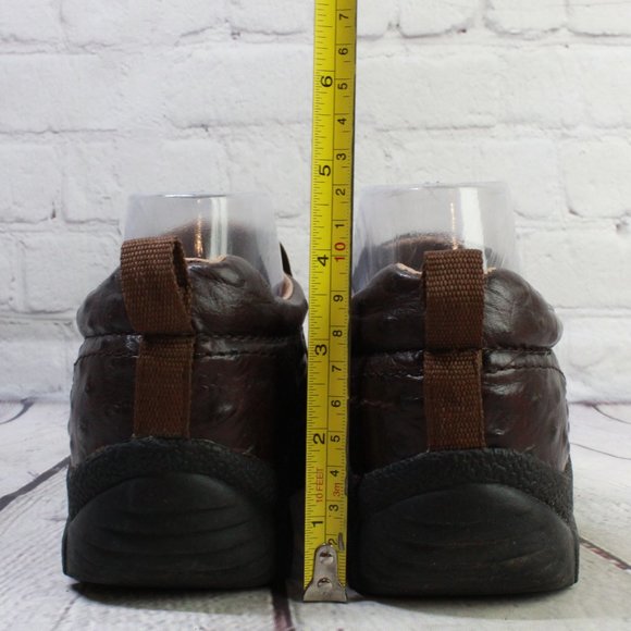 Roper Performance Brown Ostrich Leather Slip On Comfort Loafer Shoes Size 7 - Picture 7 of 9